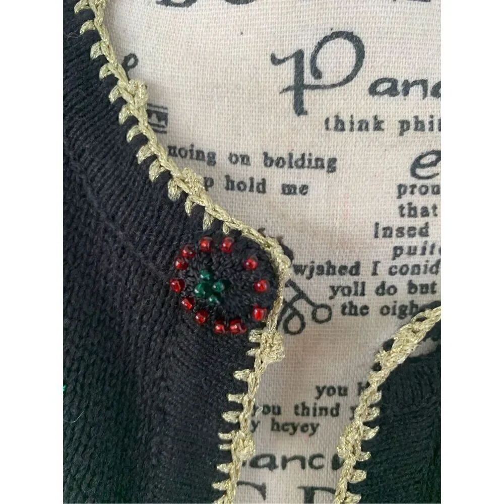 REFERENCE POINT NEW YORK Embroidered Christmas Cardigan